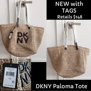 NWT DKNY PALOMA STRAW TOTE BAG